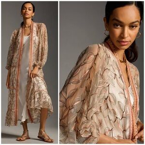 Anthropologie, Bl^nk, Greta Oto Floral Embroidered Tulle Duster Kimono Jacket